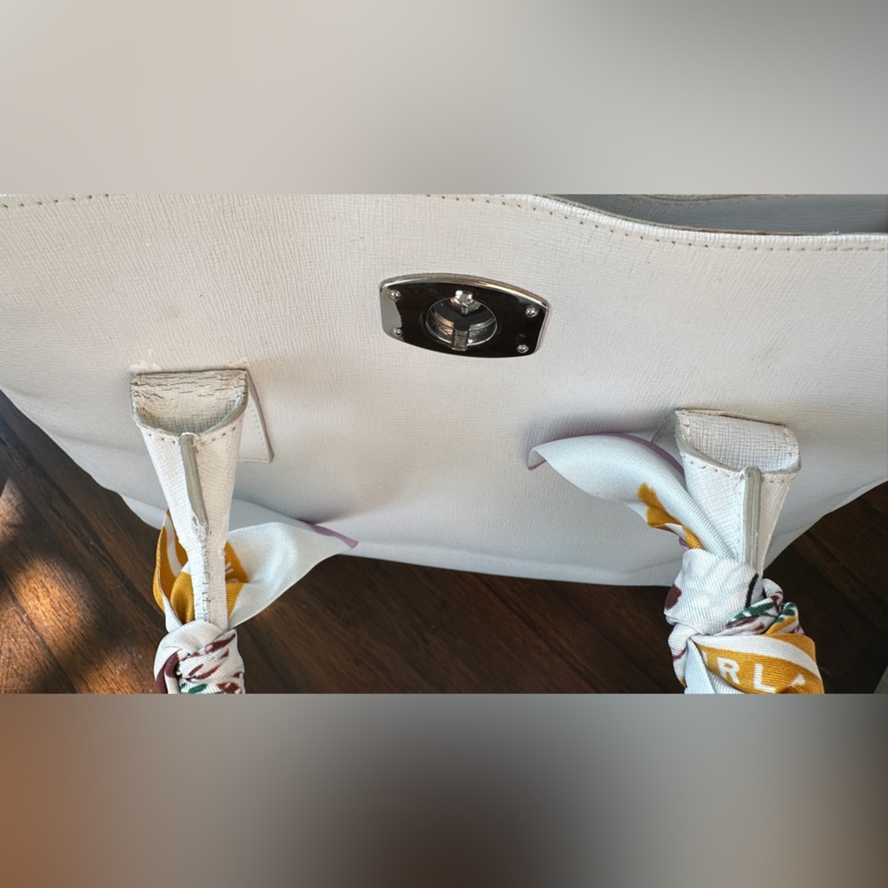 Furla White Satchel with scarf - Picture 10 of 16